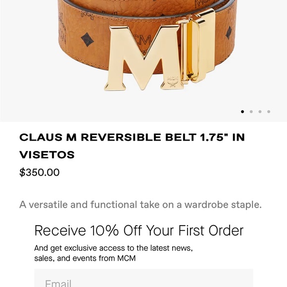 MCM Reversible Belt with Gold Buckle